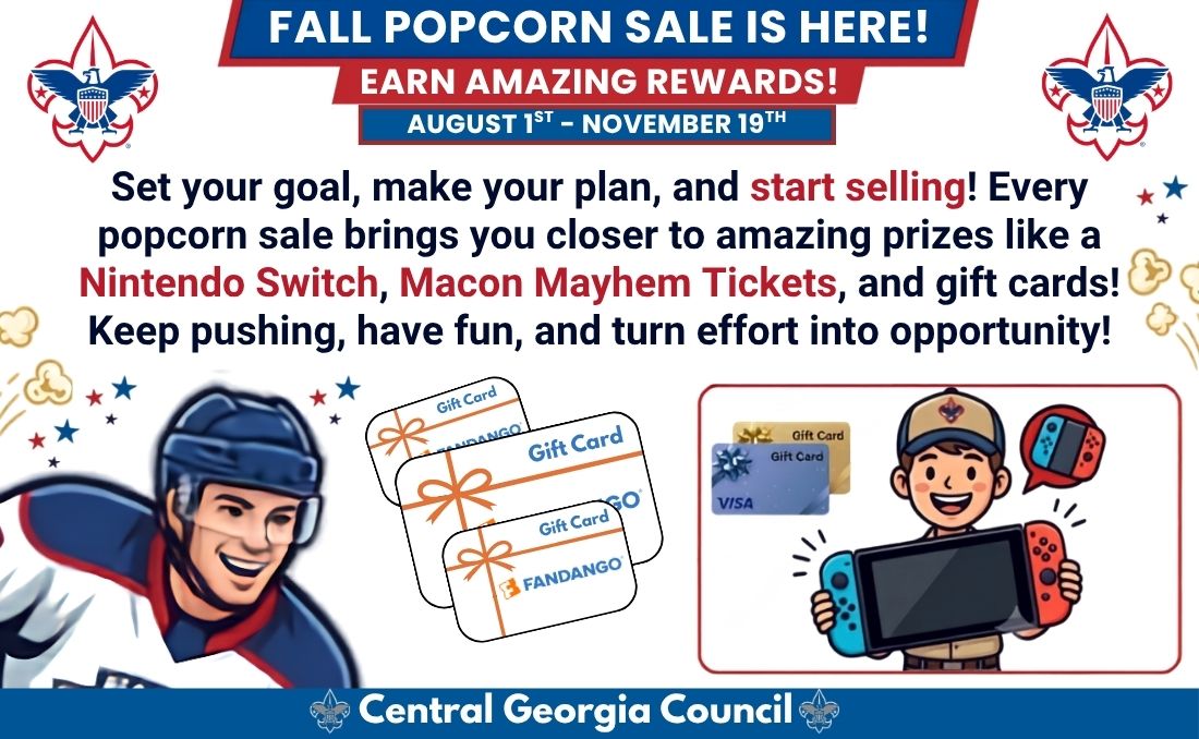 2026 Fall Popcorn Sale - earn amazing rewards, August 1 to November 19